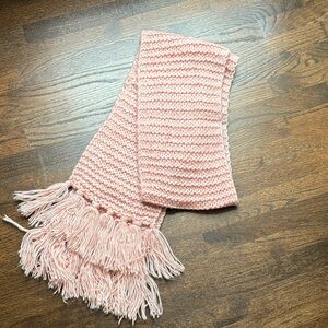 Old Navy Pink Knit Scarf with Fringe